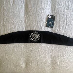 Black Headband with Peace Sign Design